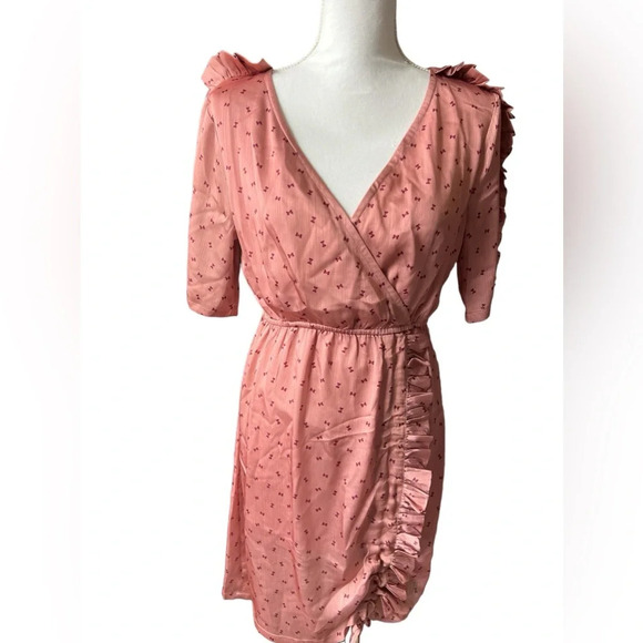 Quanta Du Soleil Bow tie Pink Dress Size 38 Medium - Picture 4 of 9